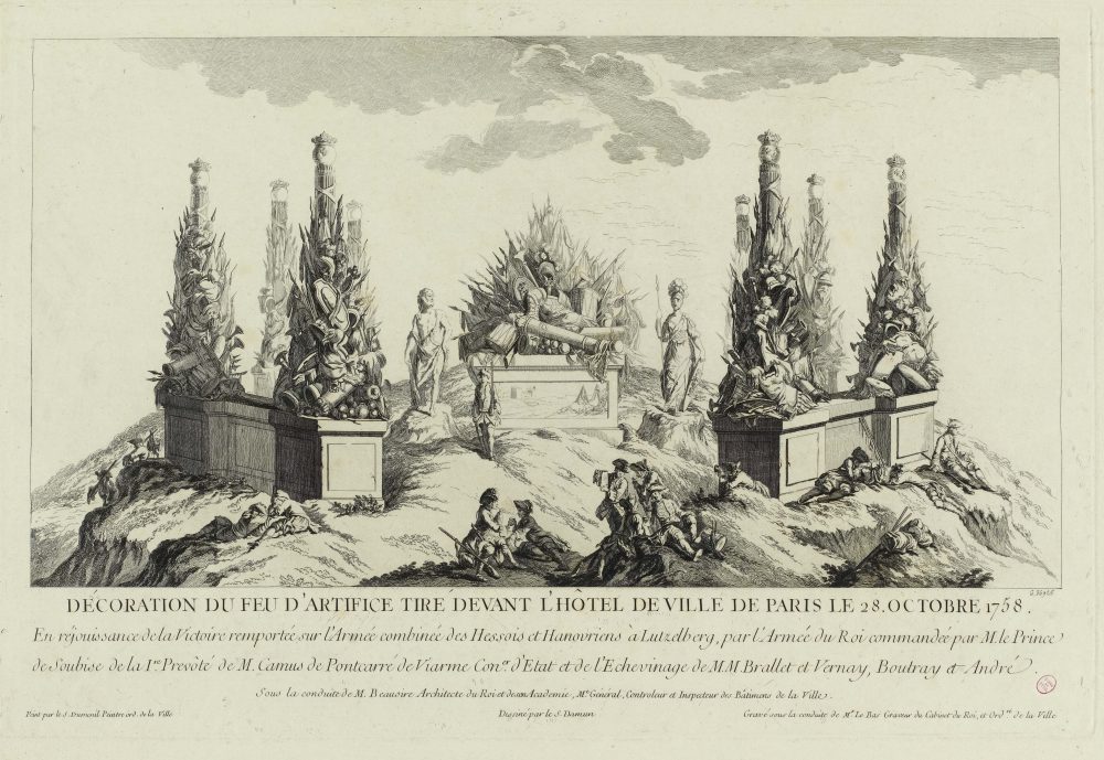 Décoration du feu d'artifice tiré devant l'Hôtel de Ville de Paris le 28 octobre 1758(TI)