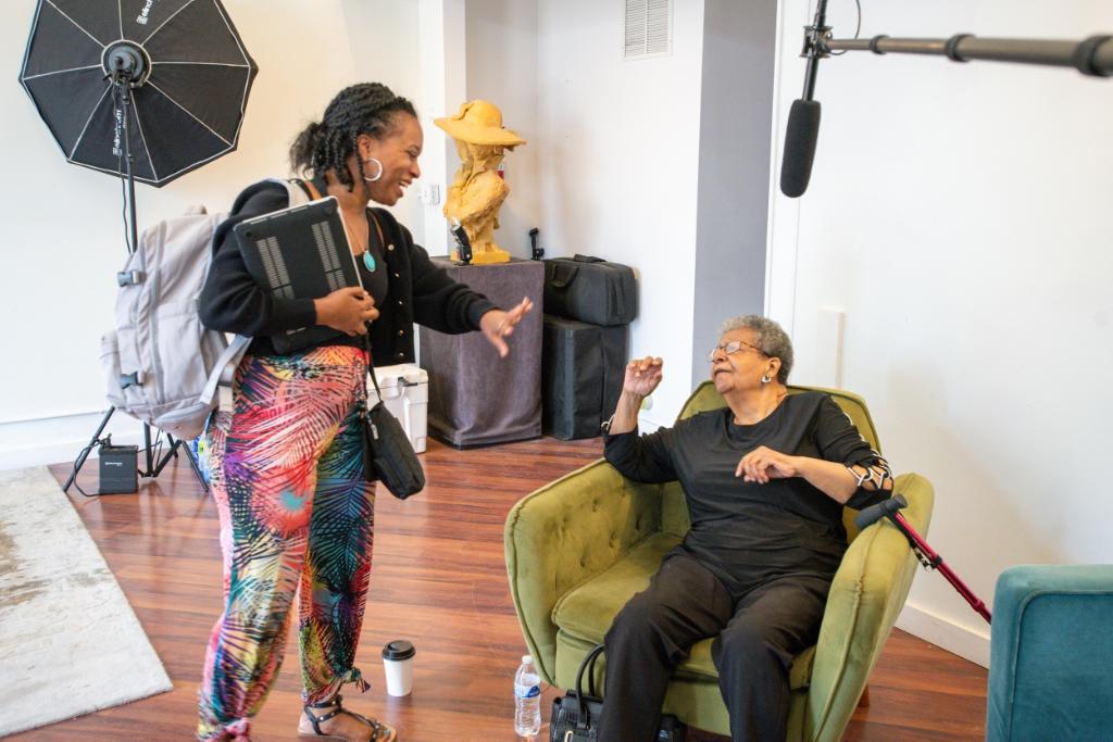 Ashley speaking with former Little Rock Nine activist
