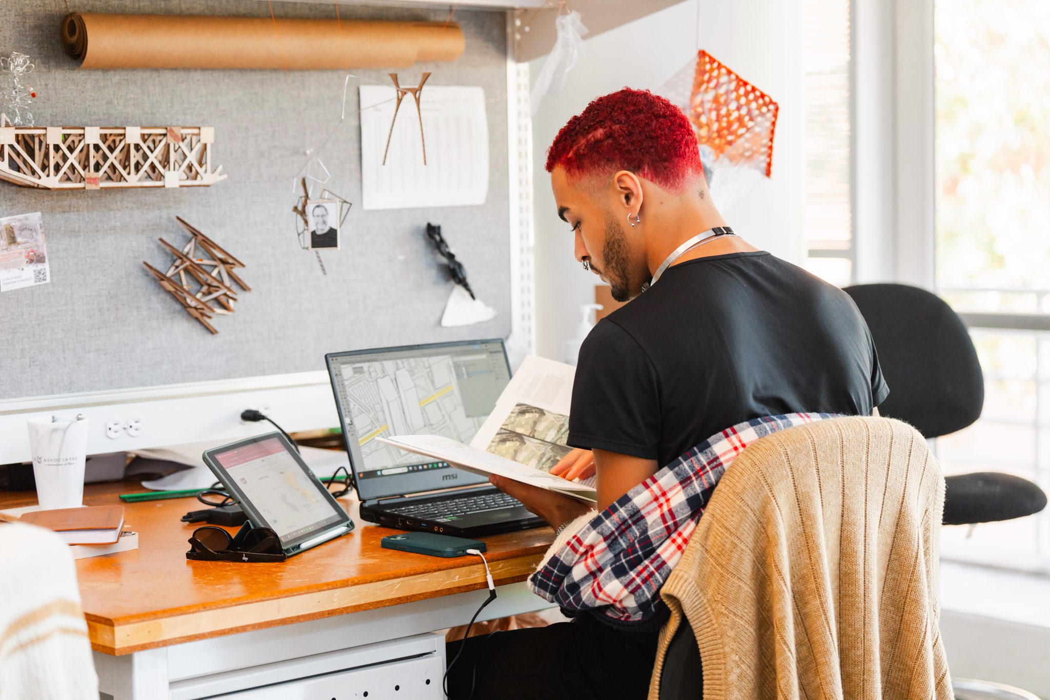 student in studio