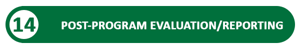 14. Post-program evaluation and reporting